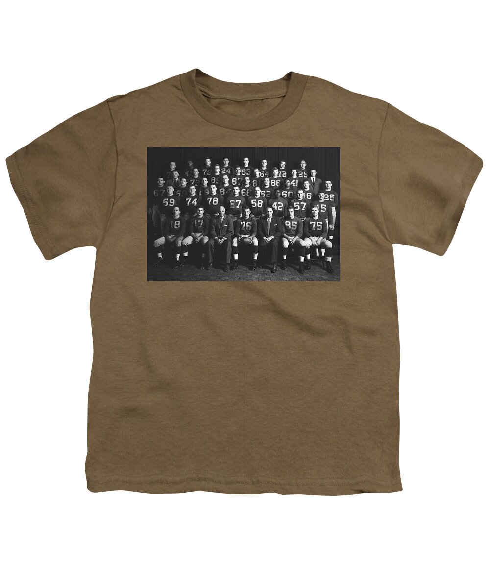 University Of Michigan Youth T-Shirt featuring the photograph The 1955 University of Michigan Wolverines Football Team by Bentley Historical Library