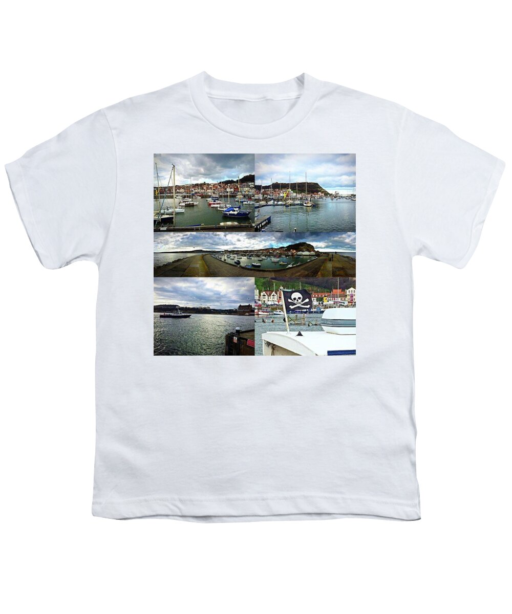 Beautiful Youth T-Shirt featuring the photograph #scarborough #harbour #seaside #sea by Michael Comerford