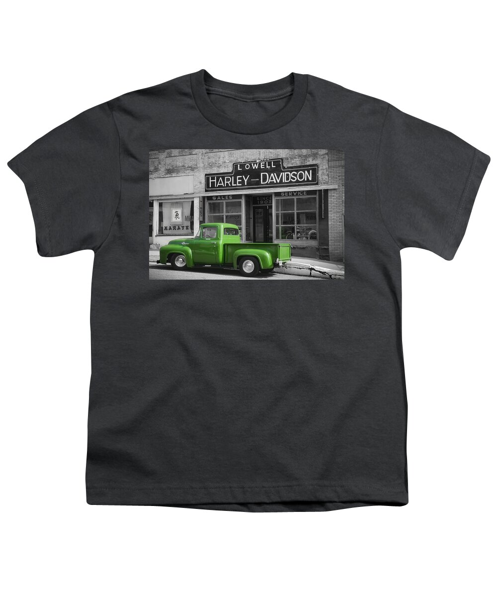 Ford Youth T-Shirt featuring the photograph Ford Truck at Lowell Harley Davidson by Bonny Puckett