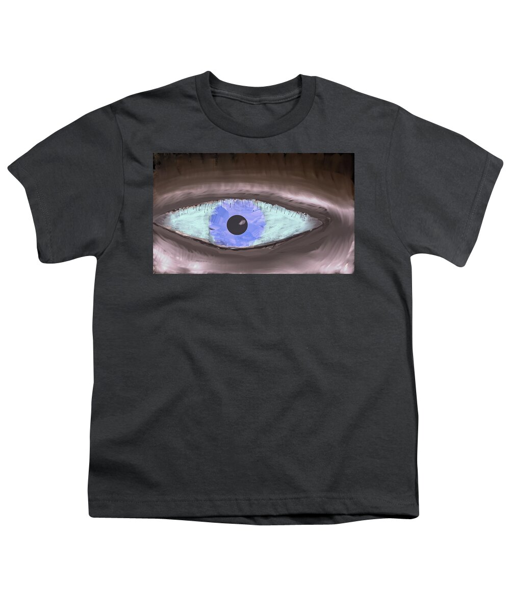 One Eye Youth T-Shirt featuring the digital art One eye #k6 by Leif Sohlman