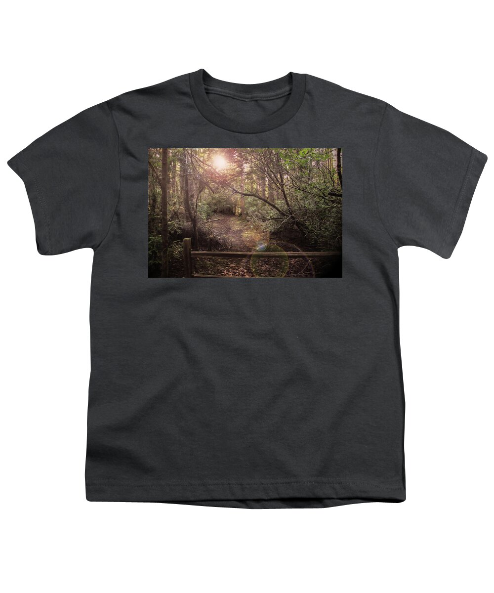 South Slough Estuary Youth T-Shirt featuring the photograph The Way to the Rabbit Hole by Sally Bauer