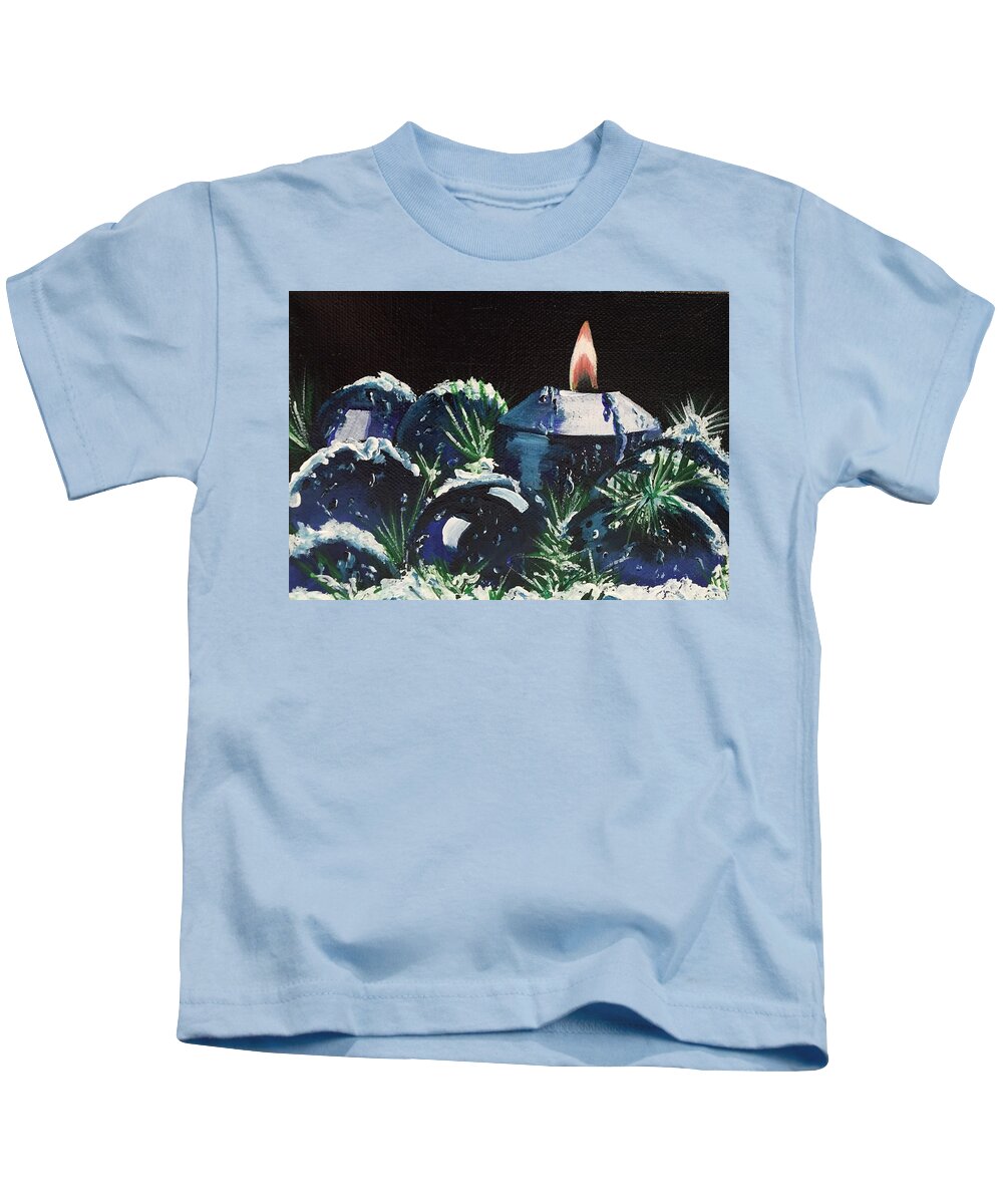 Christmas Kids T-Shirt featuring the painting Blue Christmas by Sharon Duguay