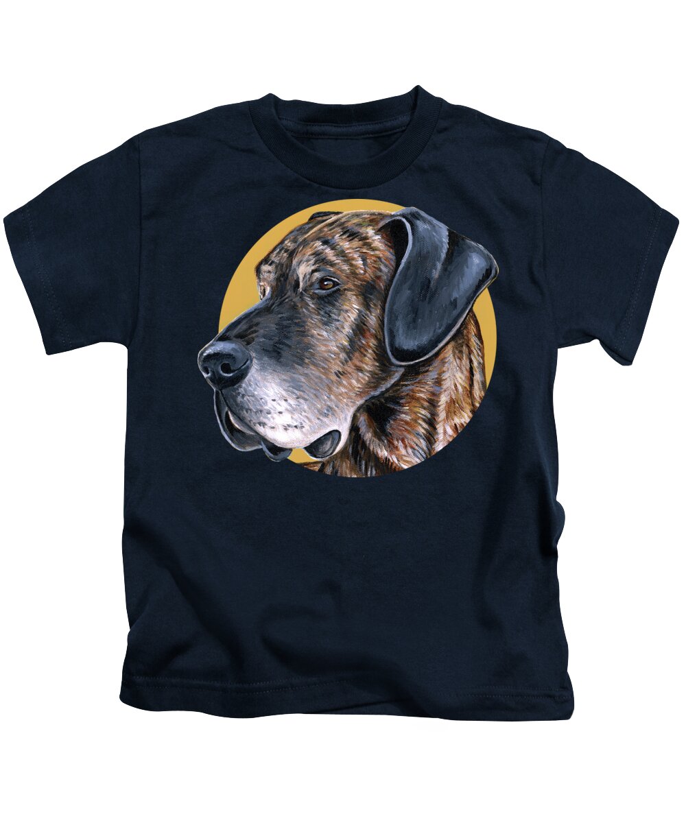 Great Dane Kids T-Shirt featuring the painting Truman the Great Dane by Rebecca Wang