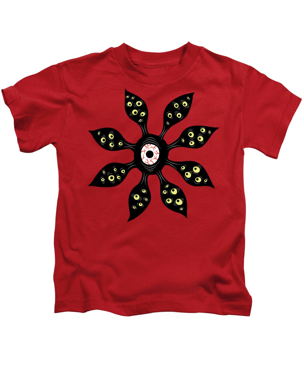 Witch Kids T-Shirt featuring the digital art Eye Monster Witchy Weird Art by Boriana Giormova