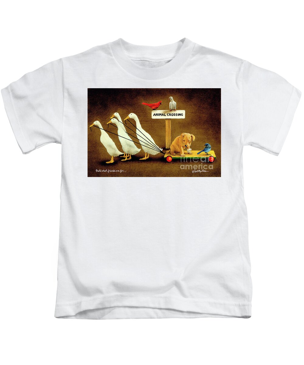 Ducks Kids T-Shirt featuring the That's What Friends Are For... by Will Bullas