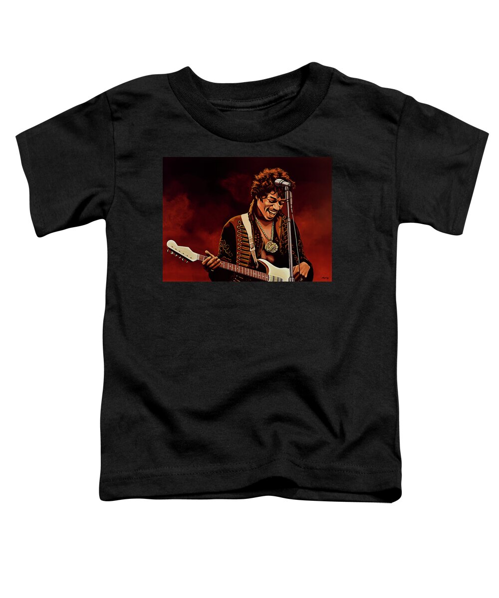 Jimi Hendrix Toddler T-Shirt featuring the painting Jimi Hendrix Painting by Paul Meijering