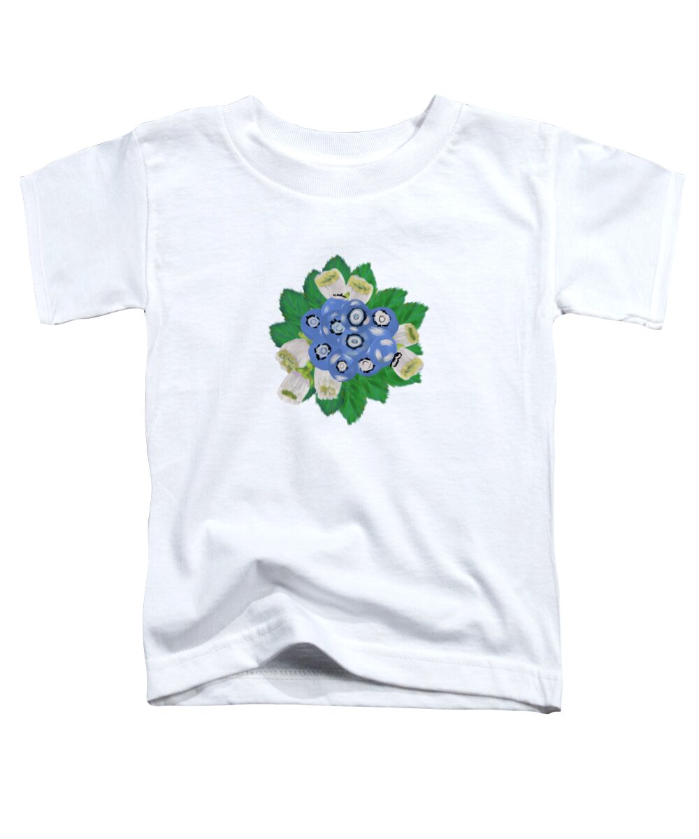 Blueberry Toddler T-Shirt featuring the painting Blueberry Patch by Marcy Brennan