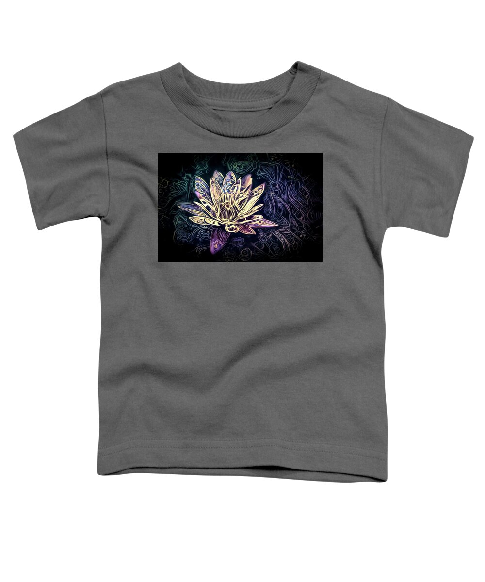 Lotus Flower In River Toddler T-Shirt featuring the pastel Lotus from the Mud by Susan Maxwell Schmidt