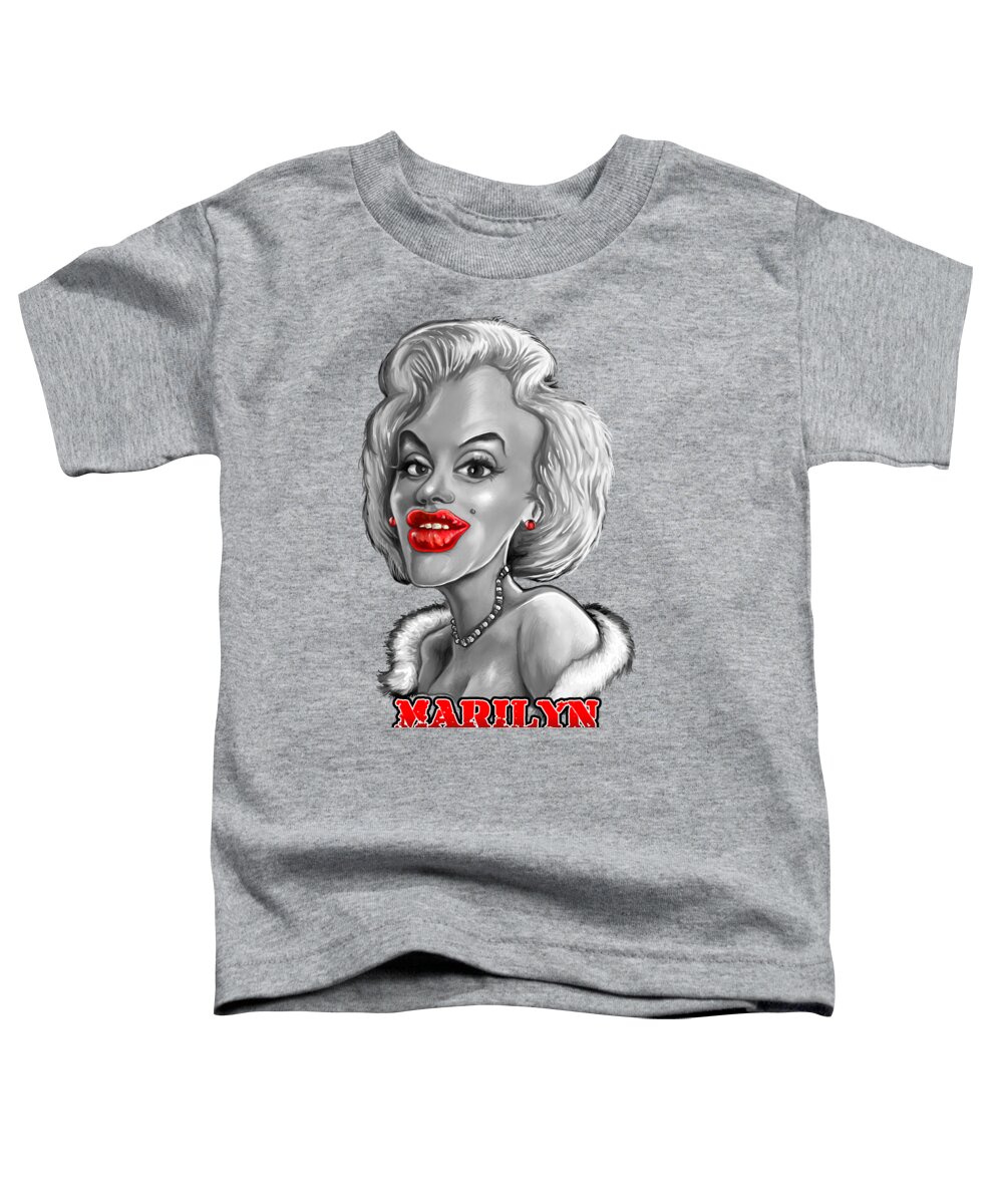 Norma Jean Toddler T-Shirt featuring the painting Marilyn Monroe Caricature by Anthony Mwangi