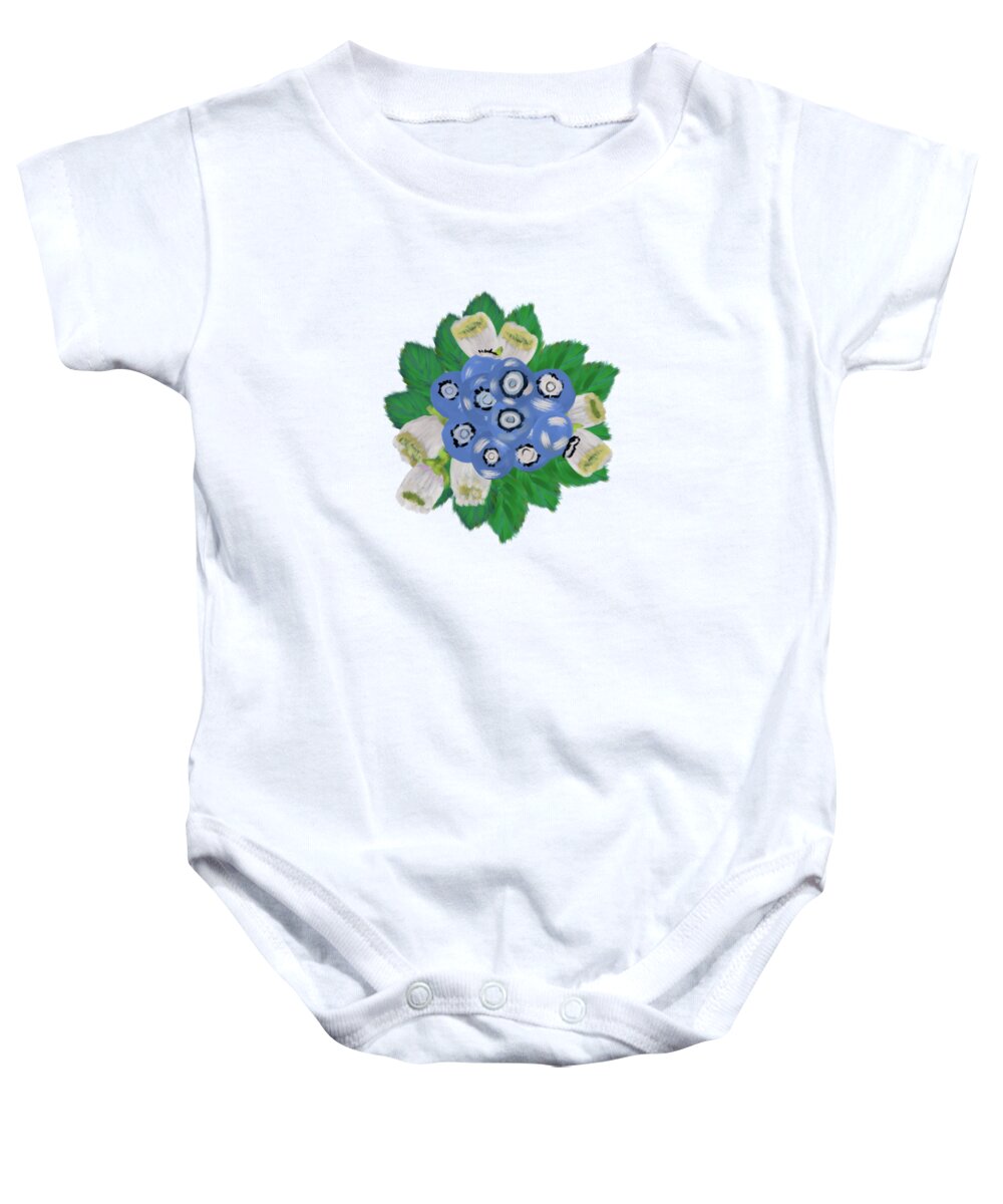 Blueberry Baby Onesie featuring the painting Blueberry Patch by Marcy Brennan