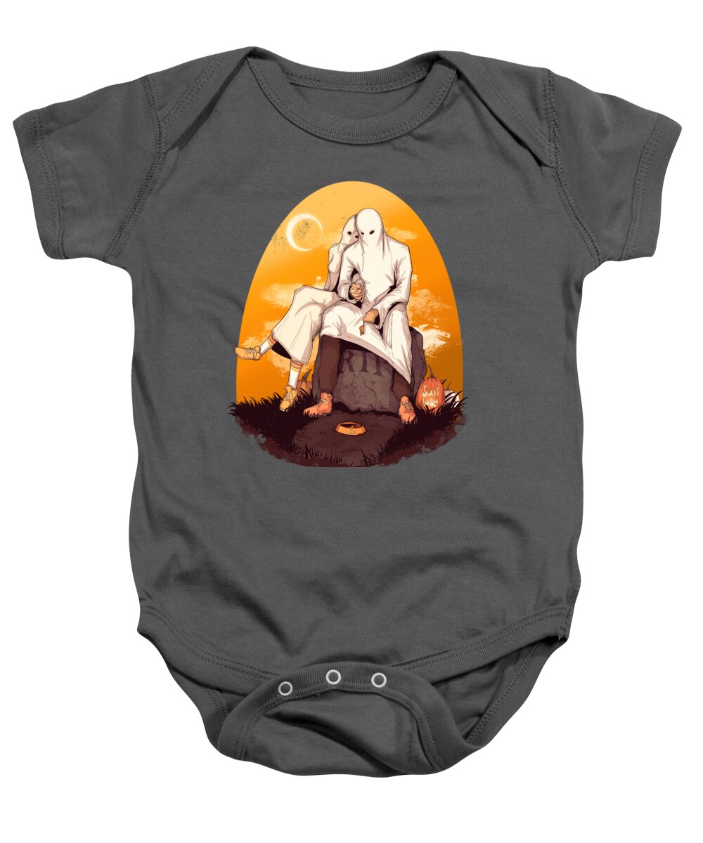Rip Baby Onesie featuring the drawing Tradition by Ludwig Van Bacon