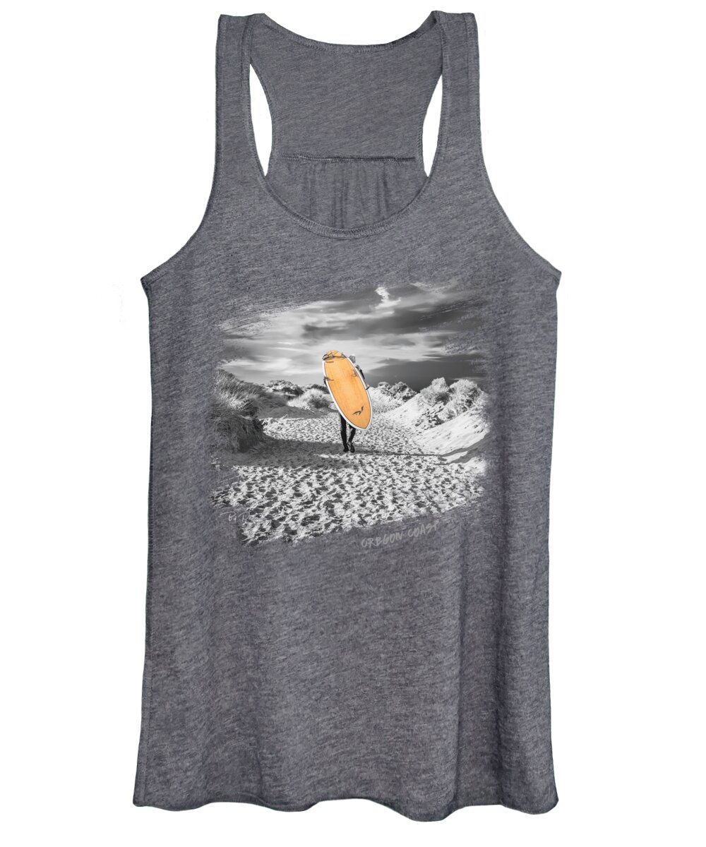 Surfer Women's Tank Top featuring the photograph One last Ride Shirt Oregon Coast by Bill Posner