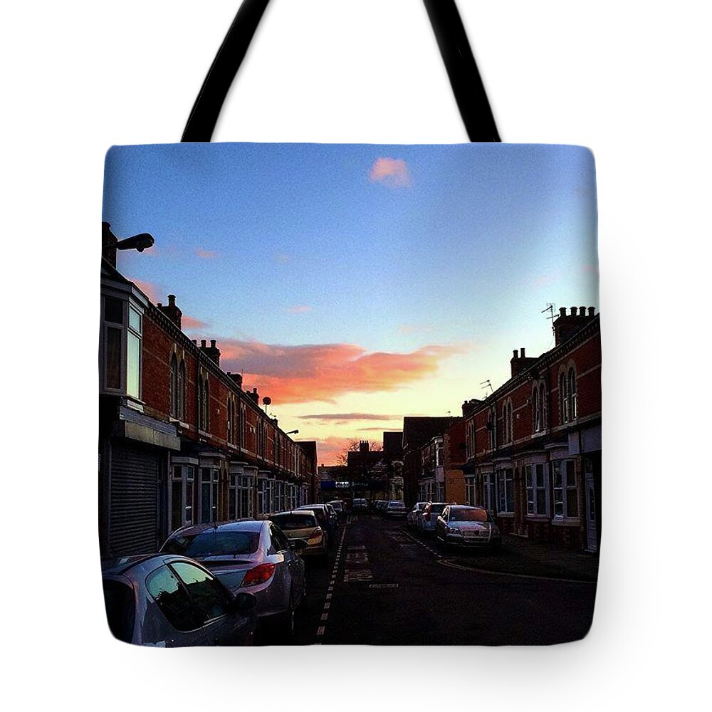 Urban Tote Bag featuring the photograph Cartoon Skies Over Middlesbrough Today by Michael Comerford