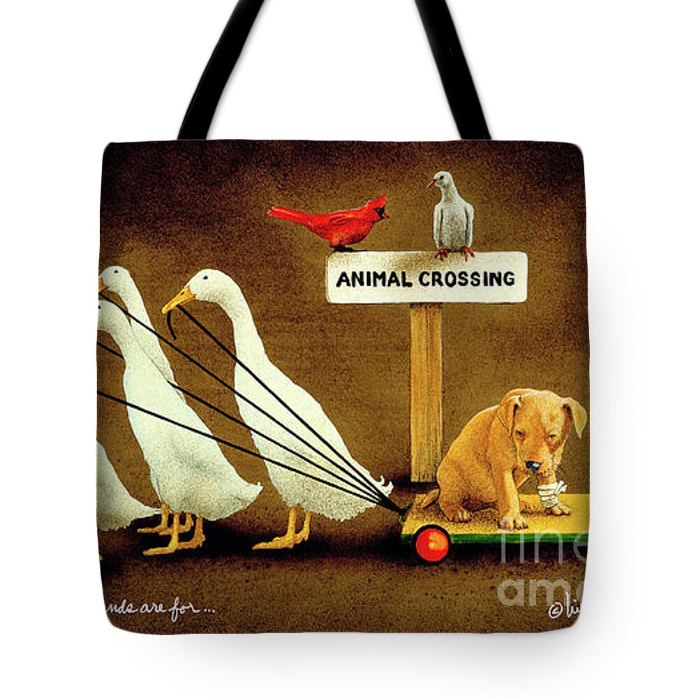 Animals Tote Bag featuring the That's What Friends Are For... #2 by Will Bullas