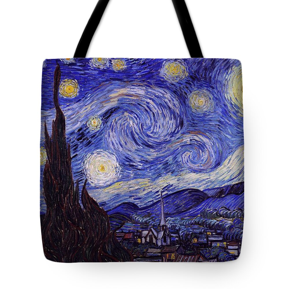 Van Gogh Starry Night Tote Bag featuring the painting Starry Night #1 by Vincent Van Gogh