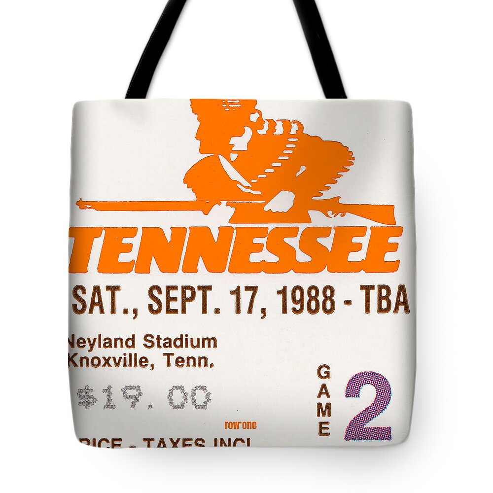 Lsu Tote Bag featuring the mixed media 1988 Tennessee vs. LSU by Row One Brand