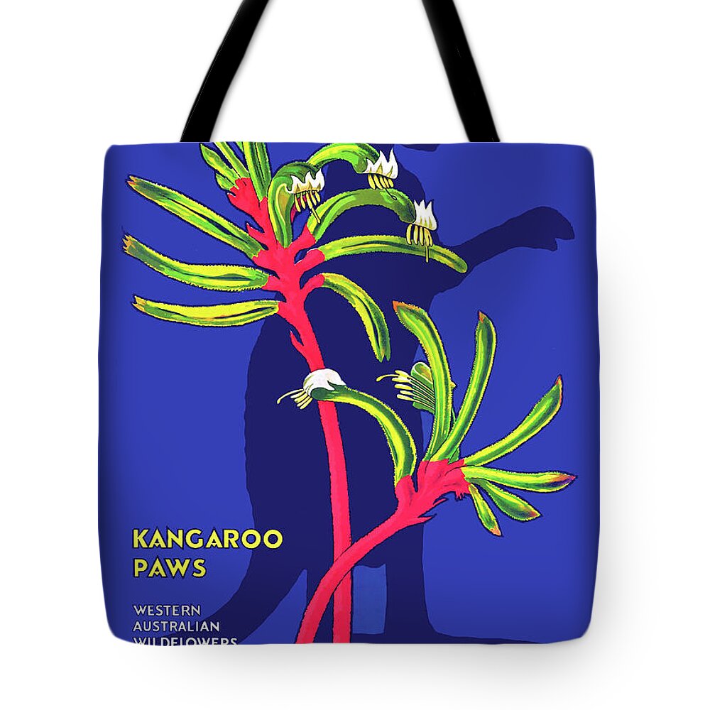 Australia Tote Bag featuring the painting Australia, Kangaroo Paws by Long Shot