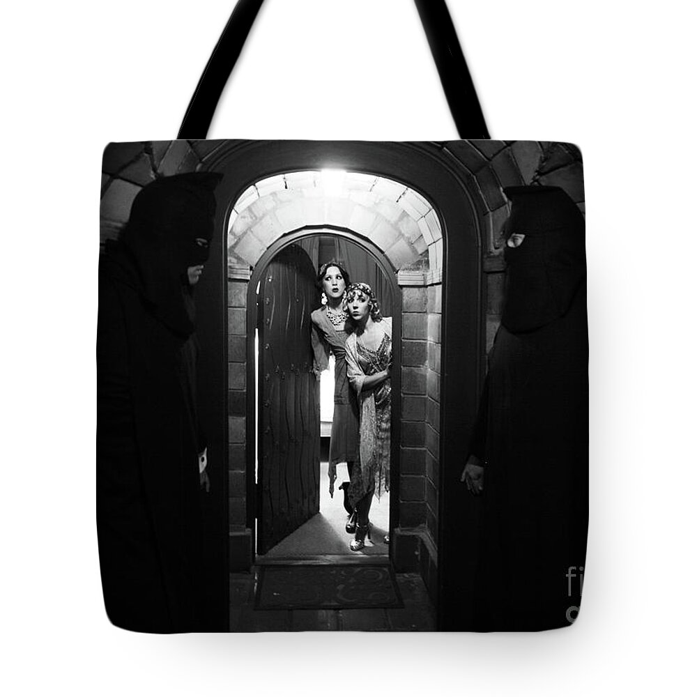 Mission Inn Tote Bag featuring the photograph Shadow Bogey Men - Mission Inn - Craig Owens by Sad Hill - Bizarre Los Angeles Archive