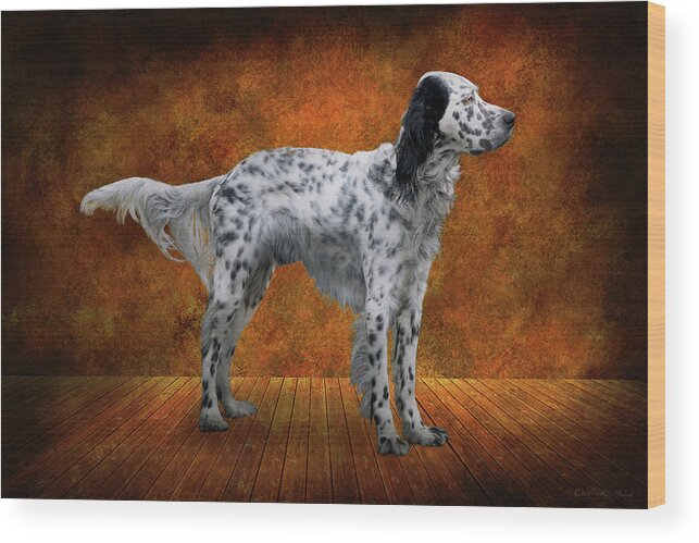 Dog Wood Print featuring the photograph Animal - Dog - The English Settershow by Mike Savad