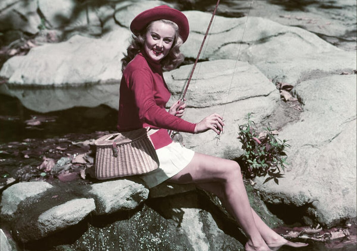 1940s 1950s Smiling Woman Fly Fishing Photograph by Vintage Images - Fine  Art America
