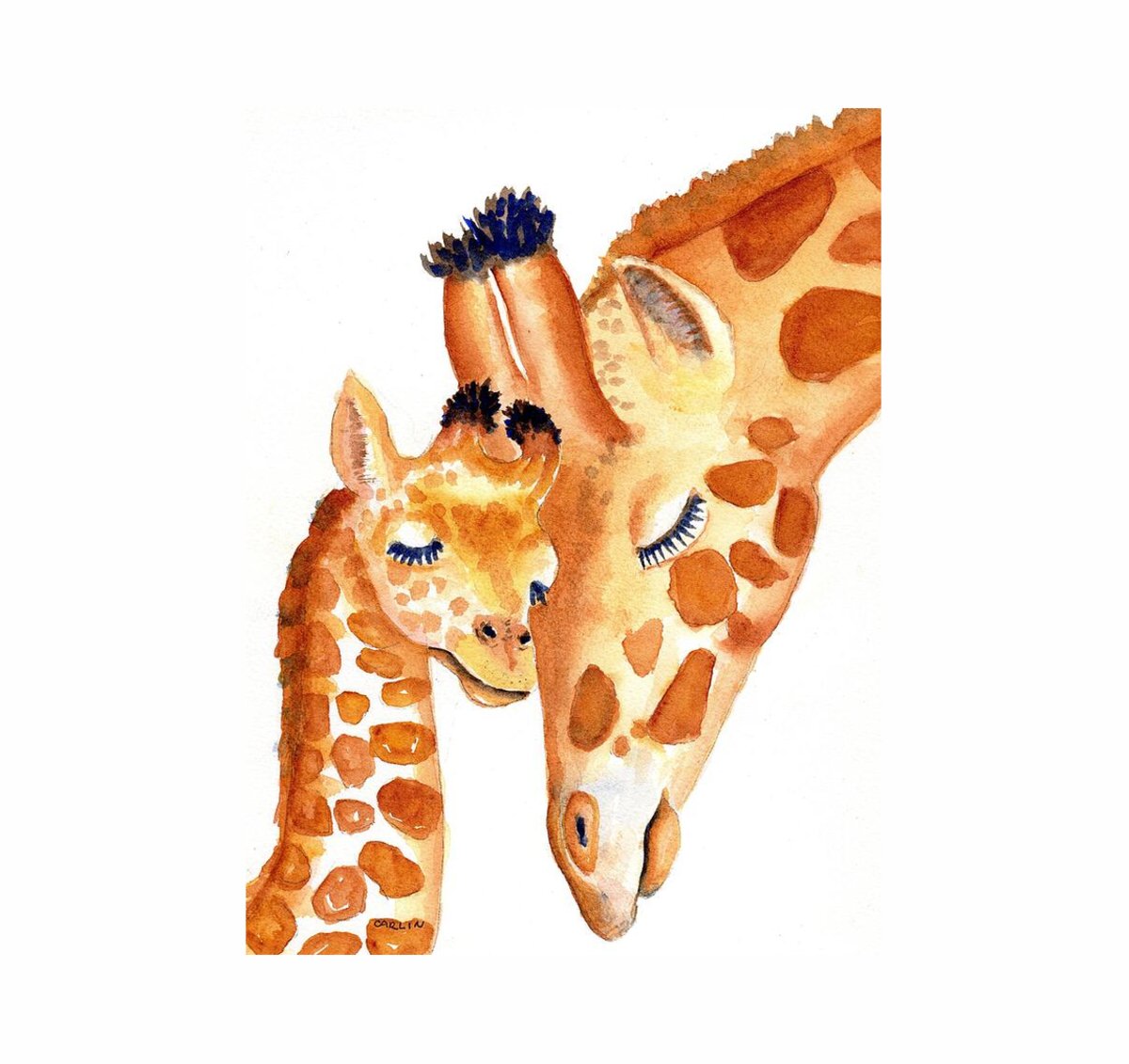 Giraffe Baby and Mother Zen Face Mask for Sale by Carlin Blahnik ...