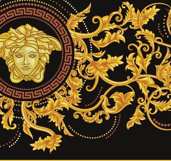 Gold Ornate Greek Key Face Mask for Sale by Versace