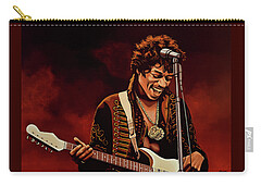 Jimi Hendrix Rock Guitarist Zip Pouches