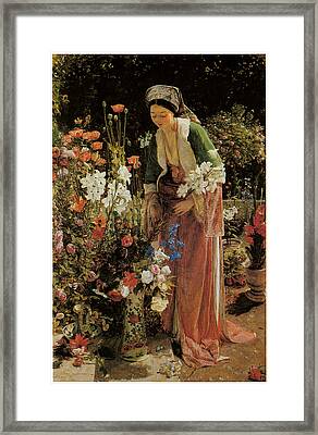 In The Bey's Garden Painting by John Frederick Lewis