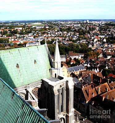 Modern Sophistication Minimalist Abstract -  Chartres and Cathedral from the top by Jacqueline M Lewis