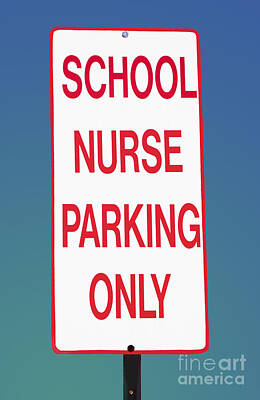 Spaces Images Royalty Free Images -  School Nurse Parking Sign  Royalty-Free Image by Phil Cardamone