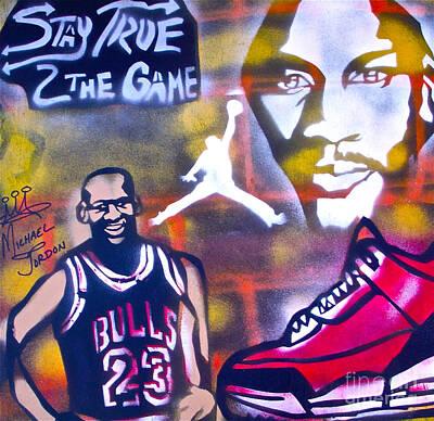 Sports Paintings -  Truly Michael Jordan  by Tony B Conscious