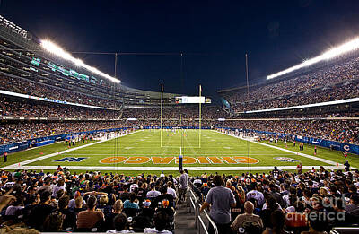 Football Photos - 0588 Soldier Field Chicago by Steve Sturgill