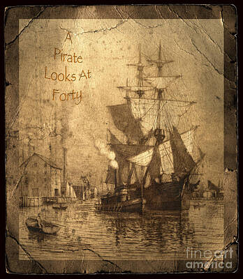 Transportation Digital Art Rights Managed Images - A Pirate Looks At Forty Royalty-Free Image by Lone Palm Studio