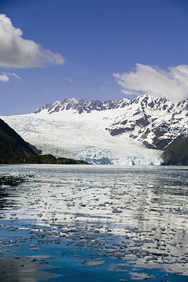 Mountain Photos - Aialik Glacier Meets Aialik Bay Within by Kevin Smith