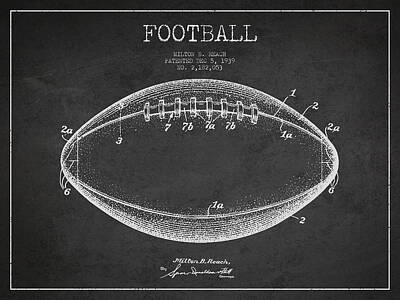 Football Digital Art Rights Managed Images - American Football Patent Drawing from 1939 Royalty-Free Image by Aged Pixel