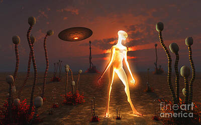 Fantasy Digital Art - An Alien Light Being by Mark Stevenson