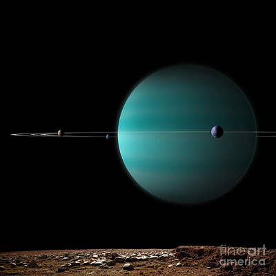 Surrealism Digital Art - Artists Depiction Of A Ringed Gas Giant by Marc Ward