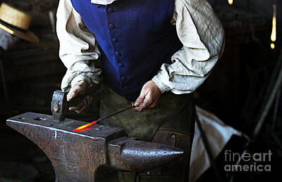 Vintage Neon Signs - Blacksmith at the Old Fort by Catherine Sherman