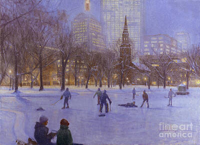 Recently Sold - Sports Paintings - Boston Twilight Players by Candace Lovely