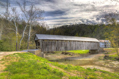 Music Royalty-Free and Rights-Managed Images - Cabin Creek Covered Bridge by Jack R Perry