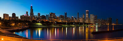 Skylines Royalty-Free and Rights-Managed Images - Chicago Skyline Panorama by Steve Gadomski