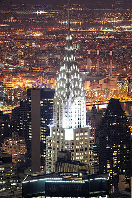 Priska Wettstein Blue Hues - Chrysler Building in Manhattan New York City at night by Songquan Deng