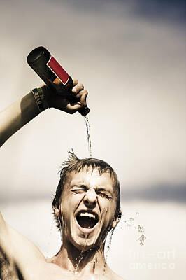 Beer Royalty-Free and Rights-Managed Images - Crazy young Irish man celebrating St Patricks Day  by Jorgo Photography