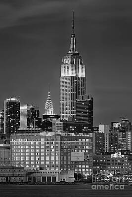 New York Skyline Royalty-Free and Rights-Managed Images - Empire and Chrysler Buildings by Jerry Fornarotto
