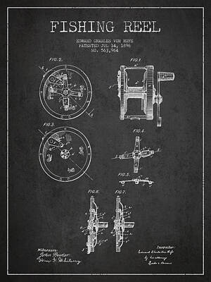 Umbrellas - Fishing Reel Patent from 1896 by Aged Pixel
