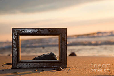Vintage Performace Cars - Frame on the beach at sunset by Michal Bednarek