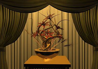 Abstract Flowers Digital Art - Glass Flowers by Louis Ferreira
