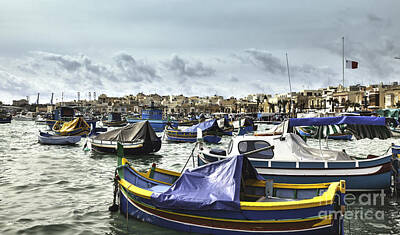 Dental Art Collectables For Dentist And Dental Offices Rights Managed Images - Harbour of Marsaxlokk in Malta Royalty-Free Image by Frank Bach