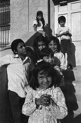 Grateful Dead Royalty Free Images - Hispanic Children Los Ninos Fiesta Front Steps Armory Park Tucson 1969 Royalty-Free Image by David Lee Guss