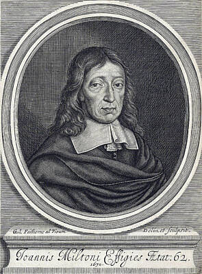 Fashion Paintings Rights Managed Images - John Milton, English Poet Royalty-Free Image by Folger Shakespeare Library